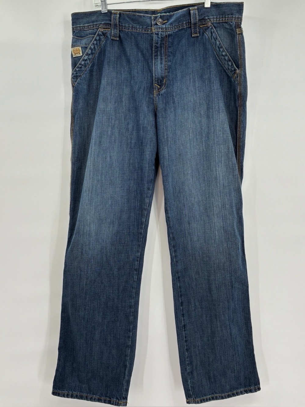 Cinch Men’s Grant Medium Wash Relaxed Fit Bootcut Jeans 39x34 (Tag Size 38x34)